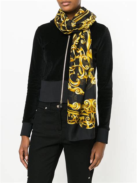 versace scarf black|farfetch Versace scarves.